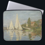 Springtime, Impressionist Portrait, Claude Monet Laptop Sleeve<br><div class="desc">Claude Monet, circa 1872 oil on canvas en plein air impressionist oil painting landscape depicting sailboats (racing boats) with white sails on the Seine river, in Argenteuil France, in the Val-d'Oise department in the Île-de-France region. Argenteuil is a commune in the northwestern suburbs of Paris. The reflection of the boats...</div>
