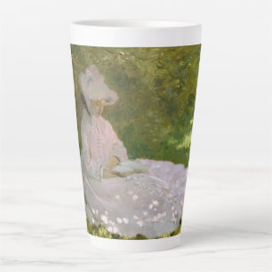 Springtime, Impressionist Portrait, Claude Monet Latte Mug