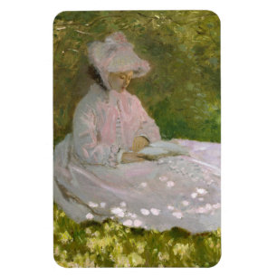 Springtime, Impressionist Portrait, Claude Monet Magnet