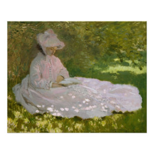 Springtime, Impressionist Portrait, Claude Monet Poster
