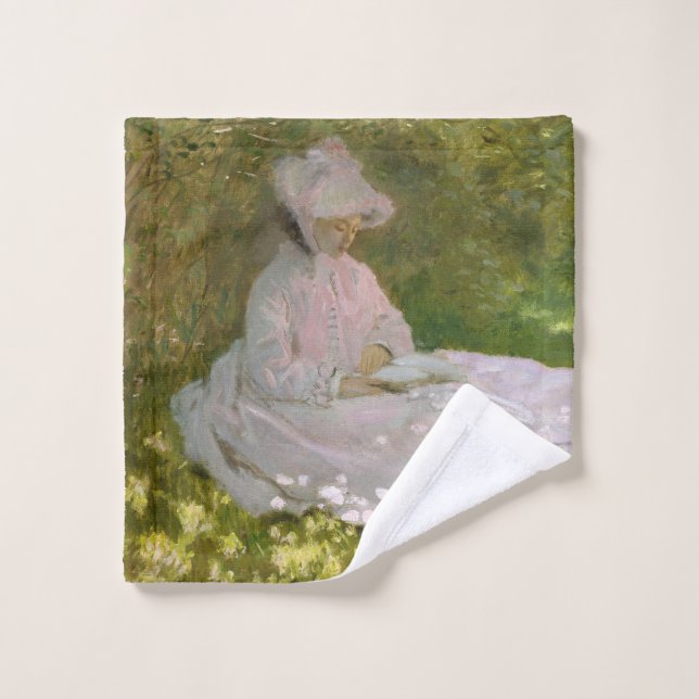 Springtime, Impressionist Portrait, Claude Monet Wash Cloth (Wash Cloth)