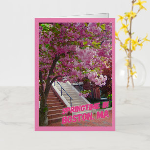 Springtime in Boston, MA Foil Greeting Card