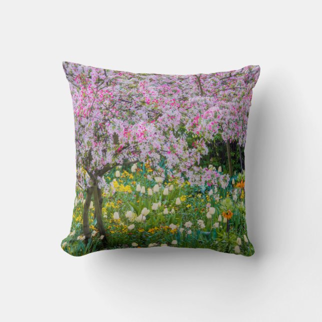 Springtime in Claude Monet's garden Cushion (Front)