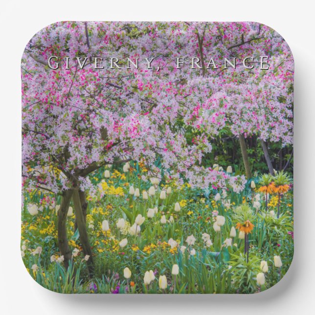Springtime in Claude Monet's Garden Paper Plate (Front)