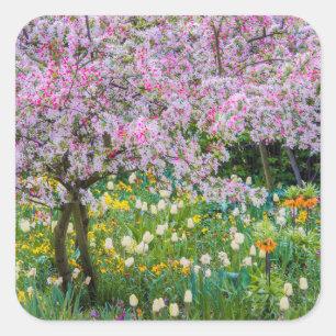 Springtime in Claude Monet's garden Square Sticker