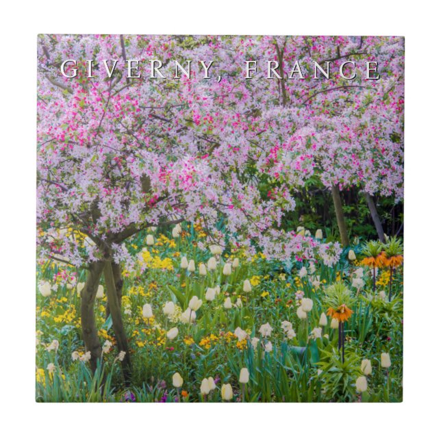 Springtime in Claude Monet's Garden Tile (Front)
