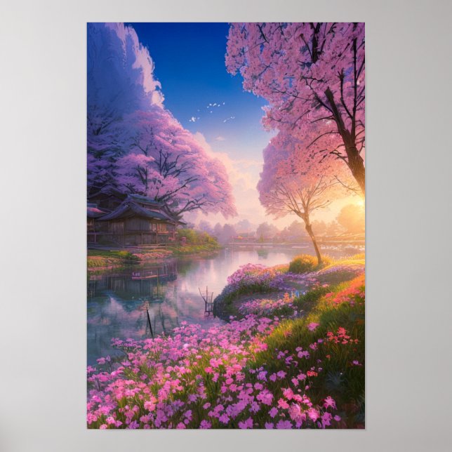 Springtime in Countryside Poster (Front)