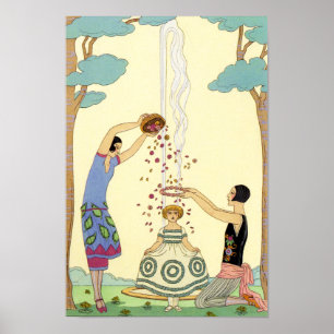 Springtime in France Art Deco Poster