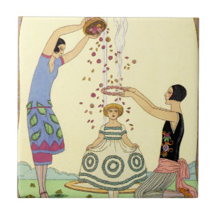 Springtime in France Art Deco Tile