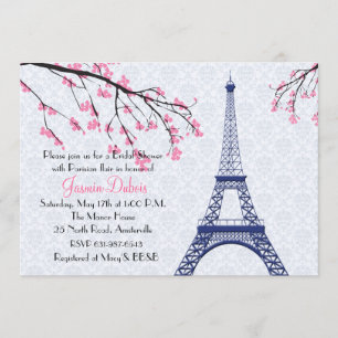 Springtime in Paris Bridal Shower Invitation