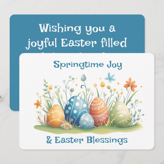 Springtime Joy & Easter Blessings Holiday Card (Front/Back)