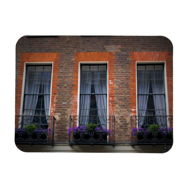 Springtime London Lavender Window Boxes - Magnet (Horizontal)