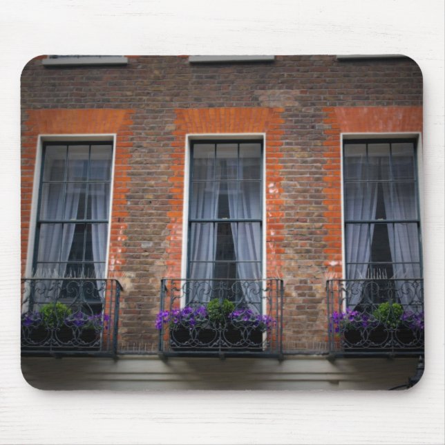 Springtime London Lavender Window Boxes Mouse Mat (Front)