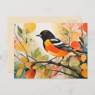 Springtime Nature's Charm Bird Baltimore Oriole Postcard