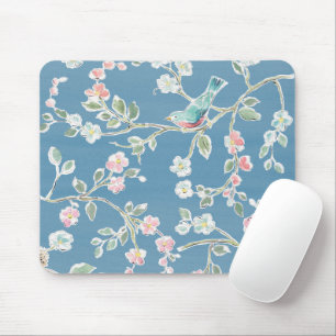 Springtime Pattern - Birds & Flowers Mouse Mat