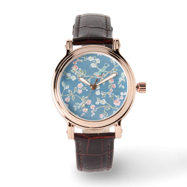 Springtime Pattern - Birds & Flowers Watch (Front)