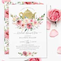 Springtime Peonies Rose Floral Bridal Shower Tea
