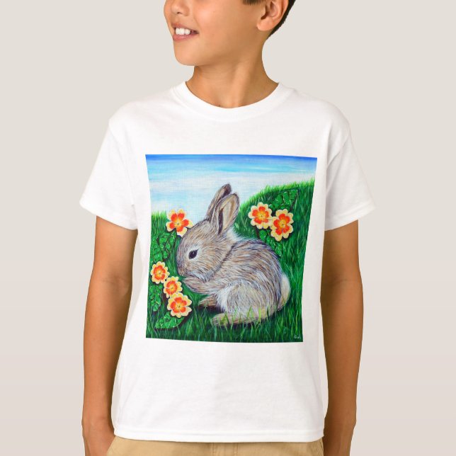 Springtime Rabbit Painting T-Shirt (Front)