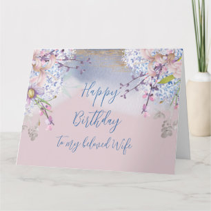 Springtime Romantic Birthday for my Wife Card