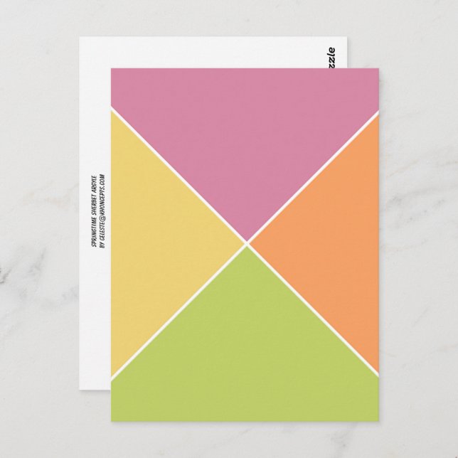 Springtime Sherbet Argyle  Postcard (Front/Back)