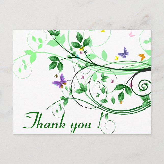 Springtime Thank you Postcard (Front)