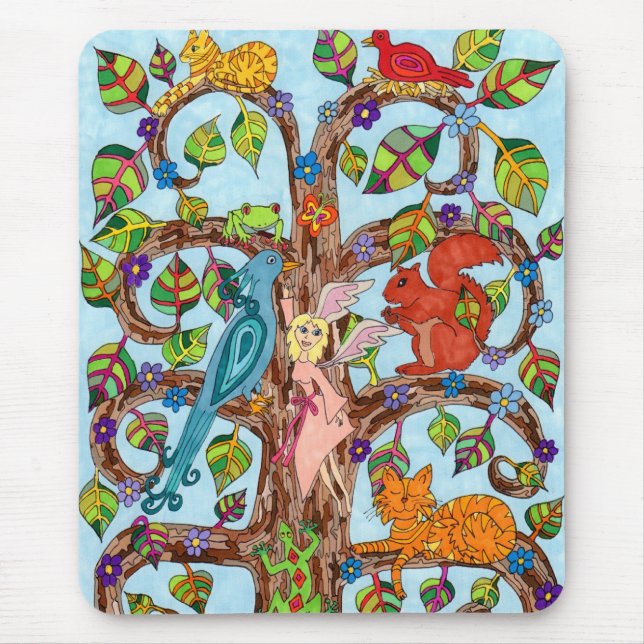 Springtime Tree of Life Mouse Mat (Front)