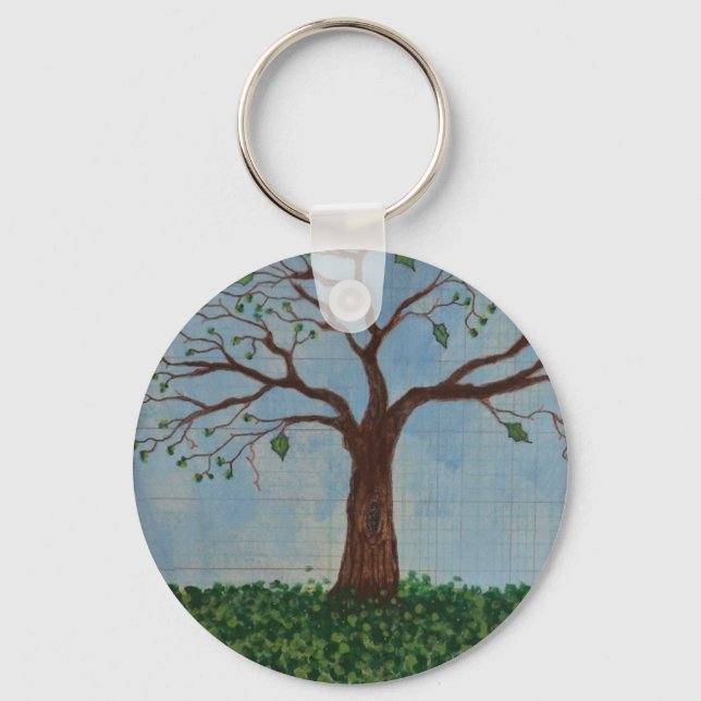 Springtime Tree Themed Key Chain (Front)