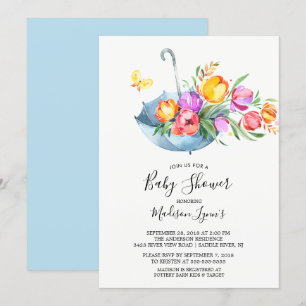 Springtime Tulips Babyl Shower Invitation