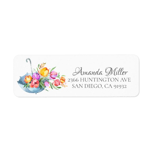 Springtime Tulips Floral Return address (Front)