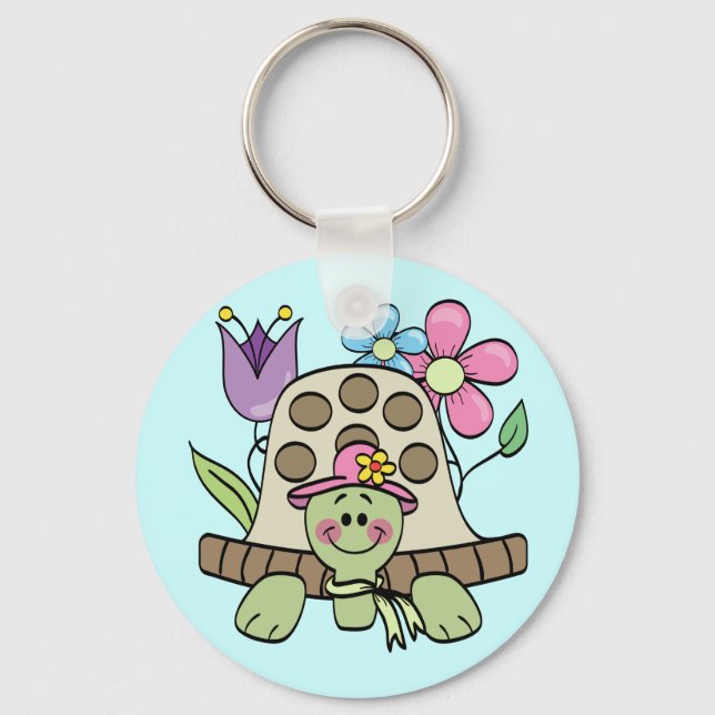 Springtime Turtle Tshirts and Gifts Key Ring (Front)