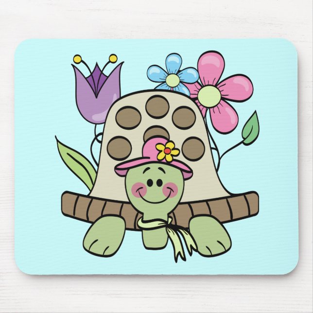 Springtime Turtle Tshirts and Gifts Mouse Mat (Front)