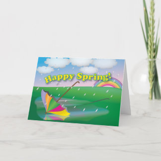 Springtime Umbrella - Greeting Card