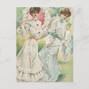 Springtime Victorian Ladies Postcard