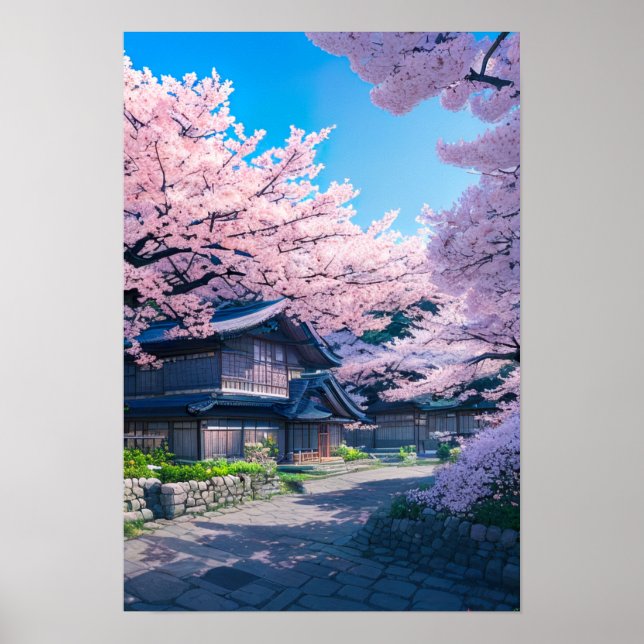 Springtime Village in Japan Poster (Front)