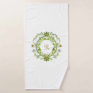 Springtime w/Initial Bath Towel Set