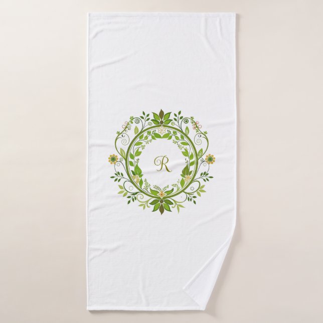 Springtime w/Initial Bath Towel Set (Bath Towel)