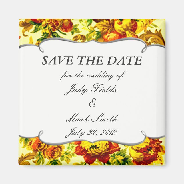 Springtime Wedding Save The Date Magnet (Front)