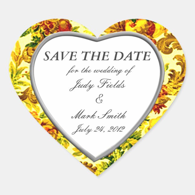 Springtime Wedding Save The Date Stickers (Front)