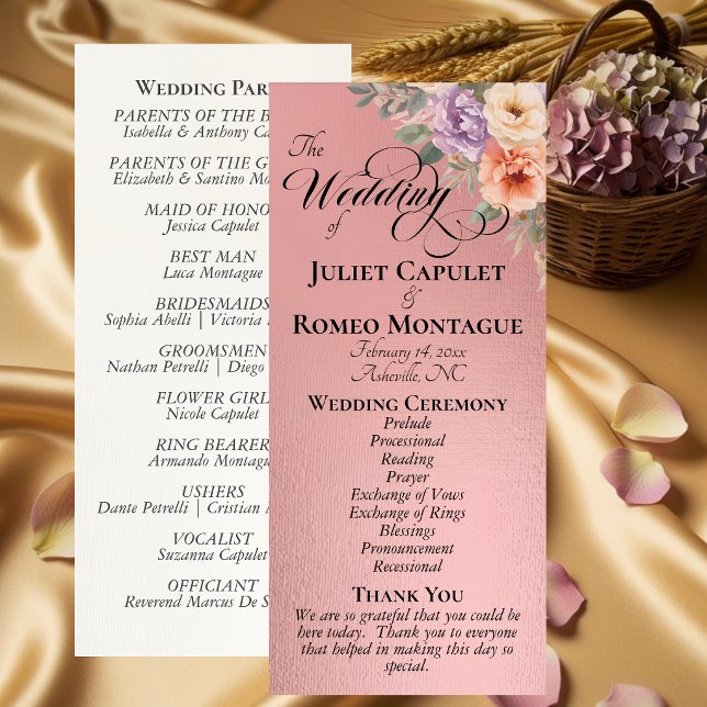 Springtime Wildflowers - Rose Gold Wedding Programme (Creator Uploaded)
