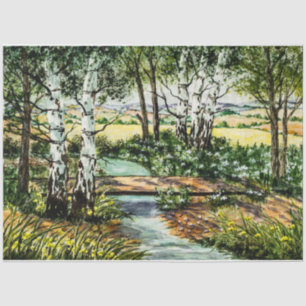 Springtime Woodland Landscape Tissue Paper