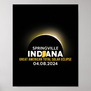 Springville Indiana In Total Solar Eclipse 2024 Poster