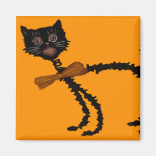 Springy Black Cat Halloween Decoration Magnet