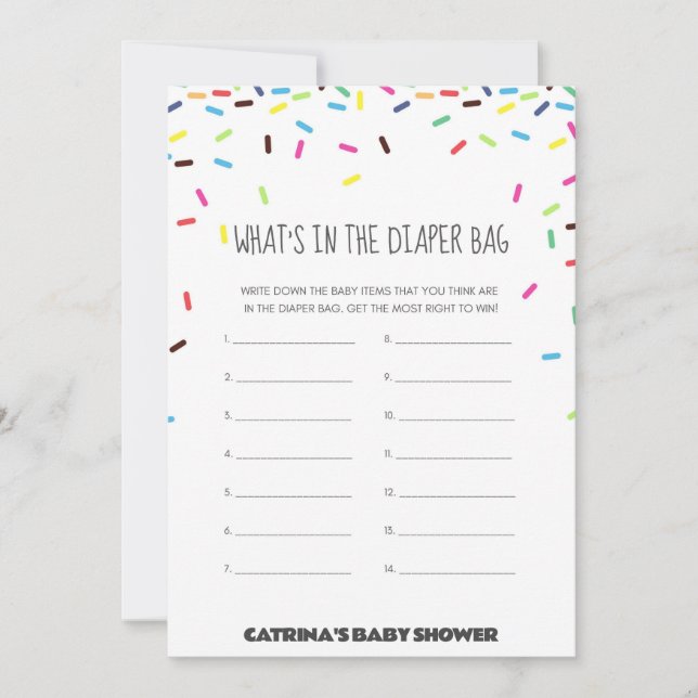 Sprinkle Baby Shower - Editable Name, 5x7 Invitation (Front)