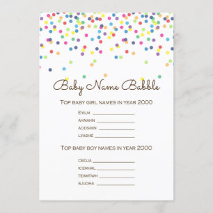 Sprinkle Baby Shower Game w answer back 5x7 size Invitation