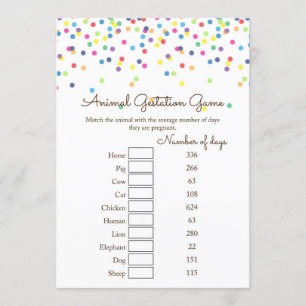 Sprinkle Baby Shower Game w answer back 5x7 size Invitation