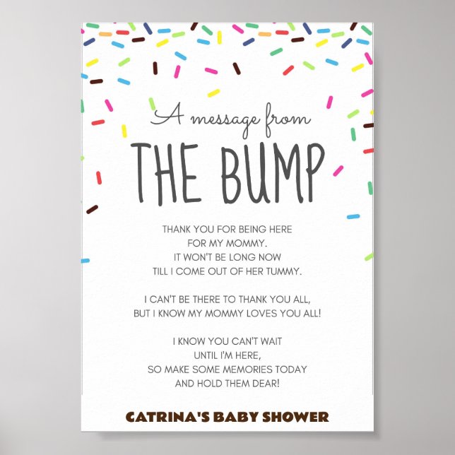 Sprinkle Baby Shower Party Sign (Front)