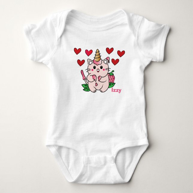 Sprinkle cat baby bodysuit (Front)