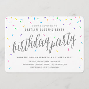Sprinkle Confetti Birthday Party Invitations