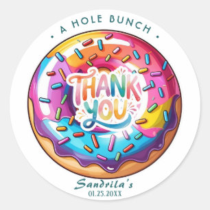 Sprinkle Donut Thanks a Hole Bunch  Classic Round Sticker