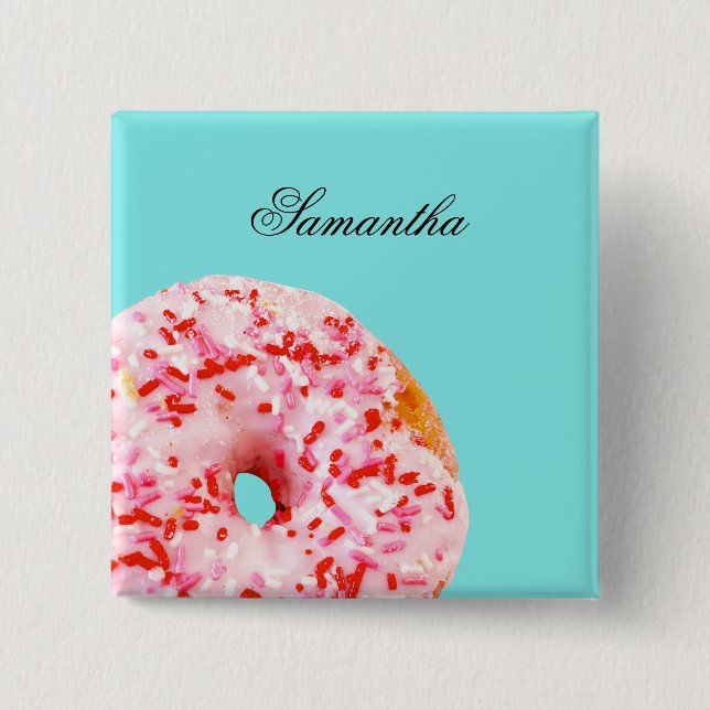 Sprinkle Doughnut 15 Cm Square Badge (Front)